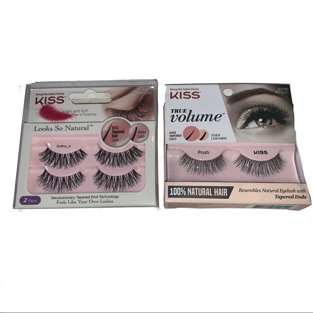 KISS Looks So Natural & True Volume 3 Pairs Lashes Bundle NWT